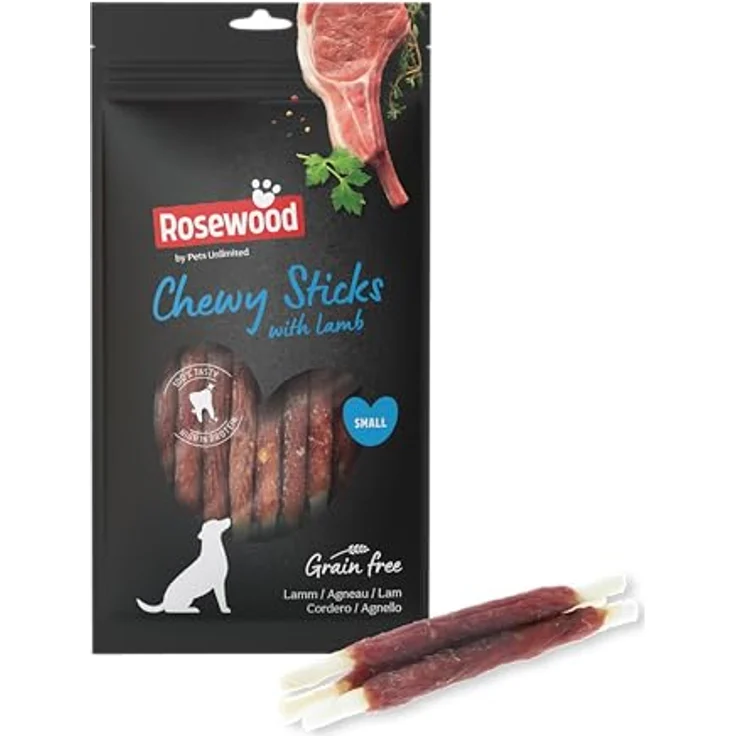Rosewood Chewy Sticks Lamm Small, Kaustangen für Hunde mit Lamm und Rinderhaut, unterstützt Zahnpflege, ohne Getreide und Gluten, 6er Pack (6x72 g) – Bild 2