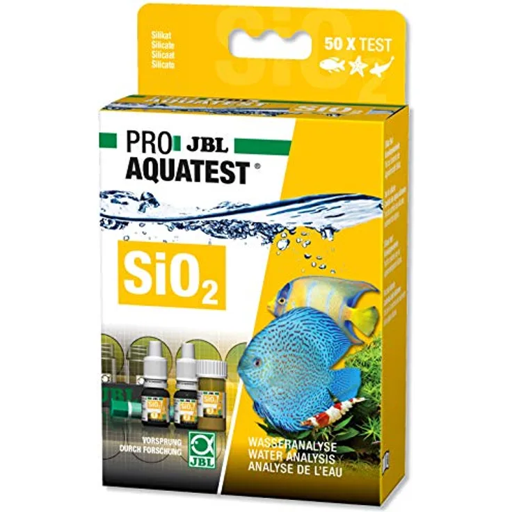 JBL ProAquaTest SiO2, Wassertestset zur Silikatbestimmung für Aquarien, inkl. 50 Tests und Zubehör
