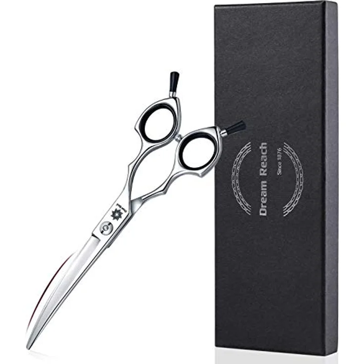 Dream Reach 6,5 Inch Gebogene Hundeschere, 440C Edelstahl Fellschere für Hunde und Katzen mit Geschenkbox (Schwarz) – Bild 1