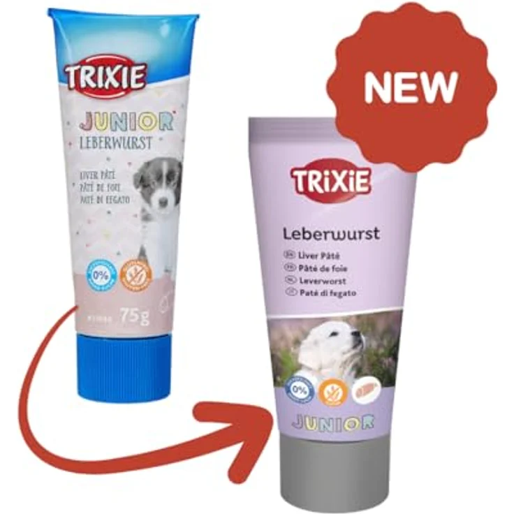 Trixie JUNIOR Leberwurst für Hundewelpen, 75 g, hoher Fleischgehalt, glutenfrei, mit Grünlippmuschel und Seealgenmehl – Bild 3