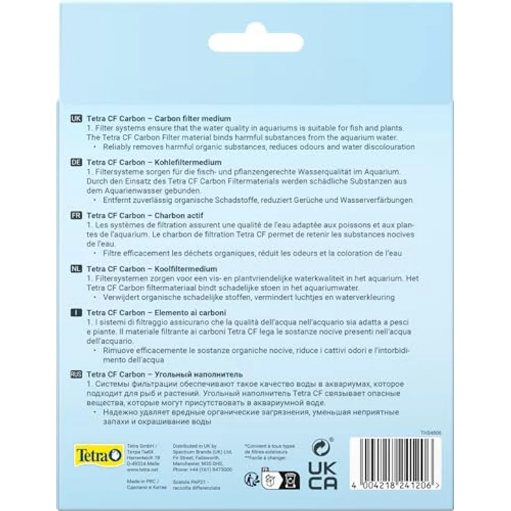 Tetra CF Kohlefiltermedium, Aquariumfiltermedium für Außenfilter, 6 Stück, für Aquarien bis 500 Liter, entfernt organische Schadstoffe und reduziert Gerüche – Bild 2