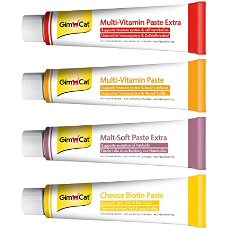 GimCat Multi-Vitamin Paste Extra, 200 g, 3in1 Katzenleckerli mit Omega 3 & 6 Fettsäuren, laktosefrei, ohne Zuckerzusatz, Made in Germany – Bild 7
