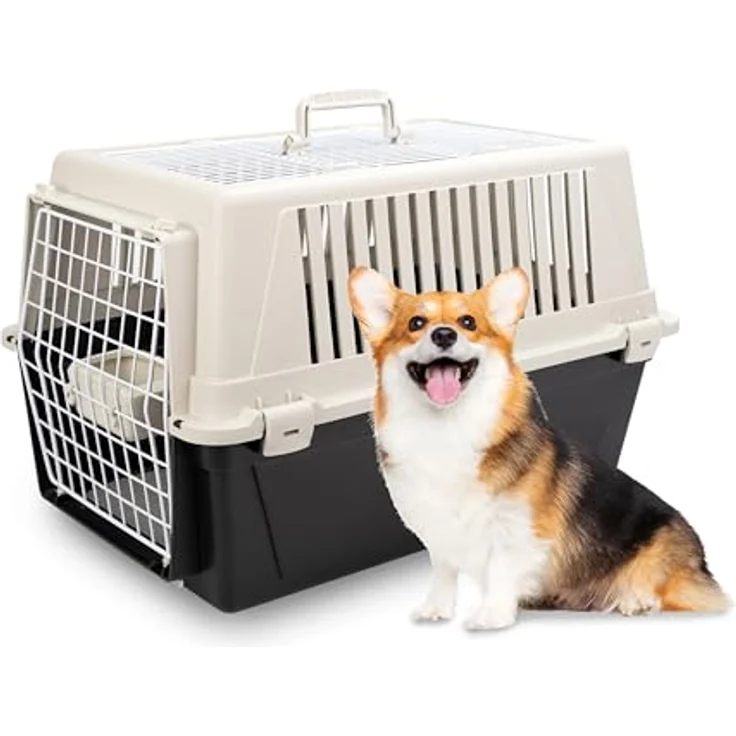 Ferplast Trasportino ATLAS 30 OPEN, Transportbox für kleine Hunde und Katzen bis 12 kg, mit Cuschino und Schale, öffnendes Dach, langlebige Bauweise aus Recycling-Kunststoff – Bild 1