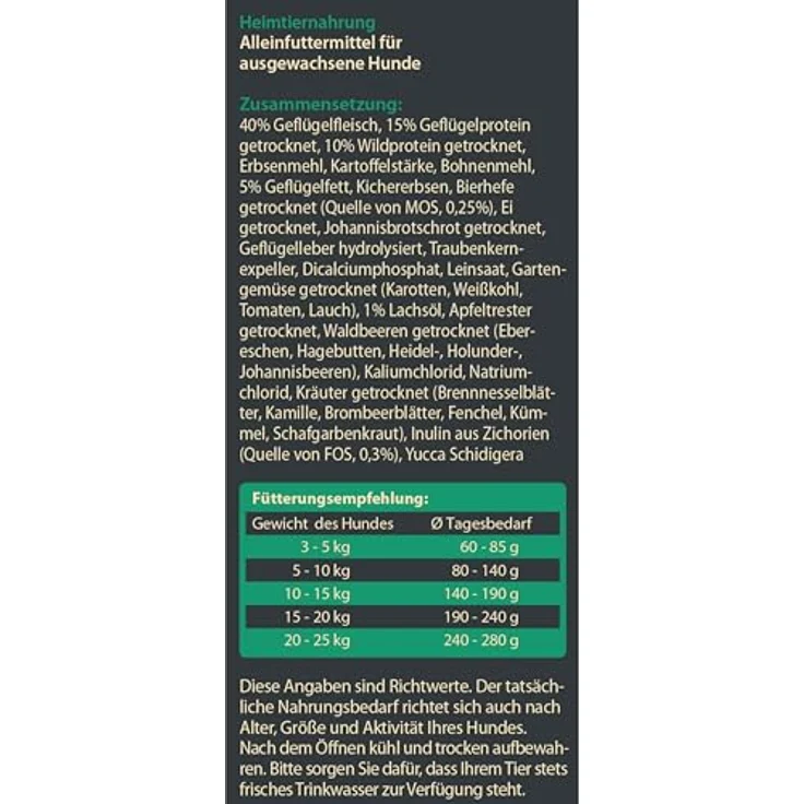 Dehner Wild Nature Hundefutter Auwald, getreidefreies und zuckerfreies Trockenfutter für ausgewachsene Hunde, 12 kg, hohe Fleischanteile, speziell für kleinere und mittlere Rassen – Bild 5