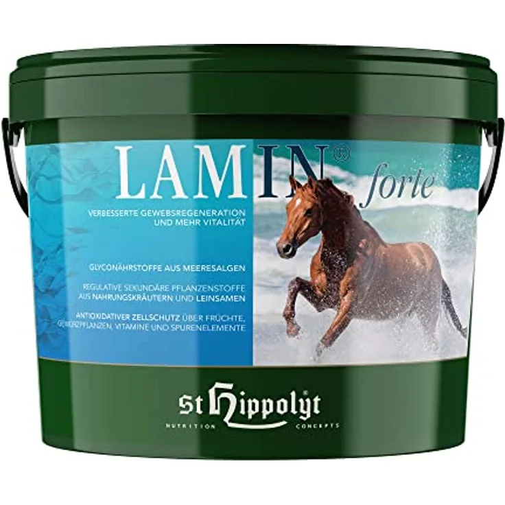 St. Hippolyt Lamin forte, Pferdefutter mit Glykonährstoffen aus Meeresalgen und regulierenden Pflanzenstoffen, 3 kg