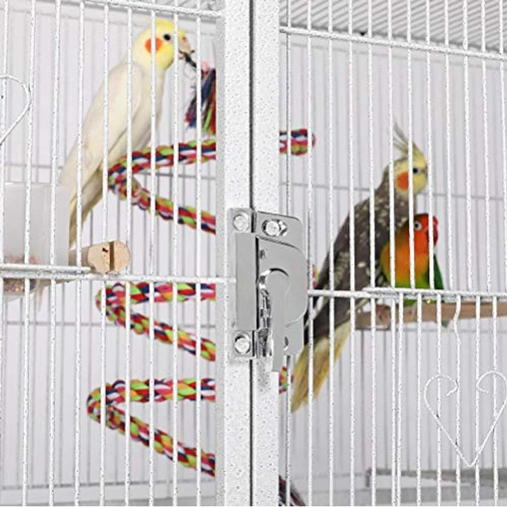 Yaheetech Deluxe Vogelkäfig für Papageien und Wellensittiche, stabile Metallkonstruktion, 77 x 46 x 175,5 cm, abnehmbarer Unterbau mit 360° Schwenkrädern – Bild 5