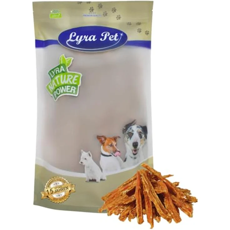 Lyra Pet® Hühnerbruststreifen 1 kg, fettarmer Kausnack für Hunde, weich und gut verträglich – Bild 1