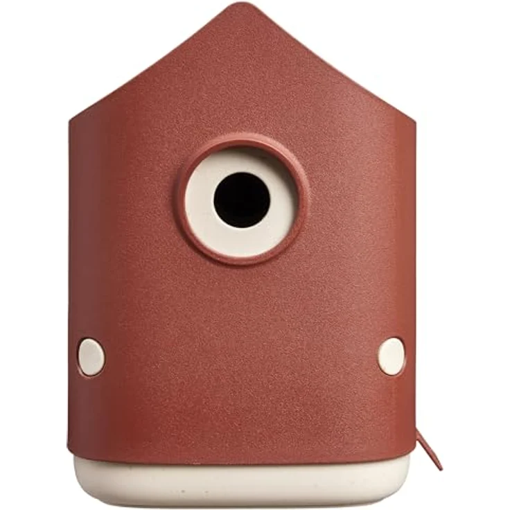 elho Cosy Bird House 18cm, Vogelhaus für über 11 Arten aus 100% recyceltem Plastik, Rot/Toskanisches Rot, L17.6 x B18 x H23 cm – Bild 1