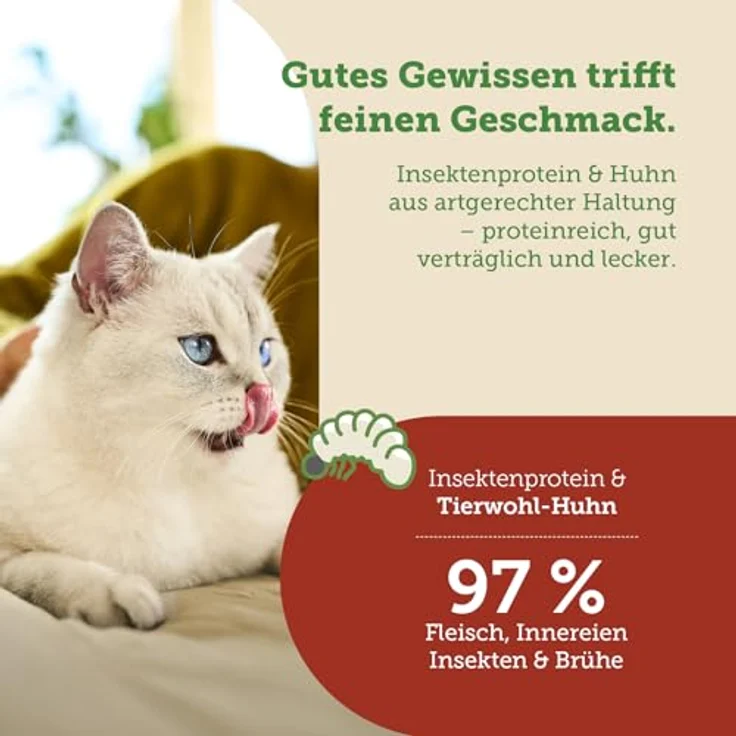 MERA Cats Nature Insekt Premium Katzenfutter Nass, 12x85g, getreidefrei, ohne Zucker, mit hohem Insektenproteinanteil – Bild 3