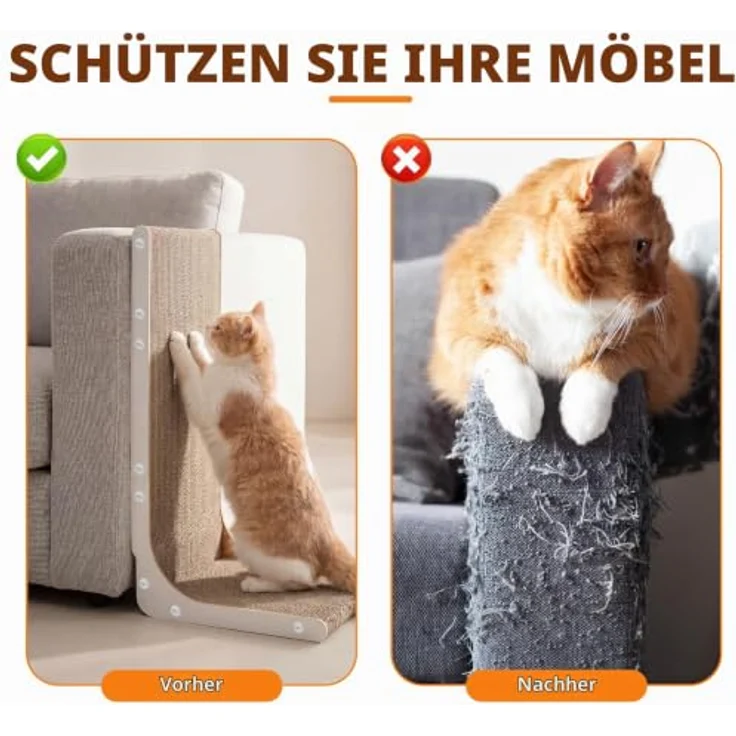 Gimars Hole 58cm Kratzbrett Katze L-Form, stabiles Kratzmöbel aus hochdichter Wellpappe, rutschfeste Unterseite, weiß – Bild 5