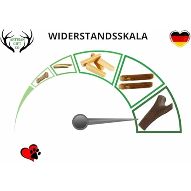ARTISAN GIFT CO Hirschgeweih für Hunde – Natürlicher Kauknochen L, handgeschnitten, mineralstoffreich und kalorienarm, geeignet für Welpen und Hunde – Bild 2