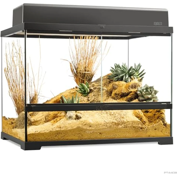 Exo Terra Pro Glasterrarium, Terrarium für Reptilien, 60 x 45 x 45 cm, mit verschließbarer Fronttür und hochwertiger Edelstahl-Netzgitterabdeckung – Bild 1