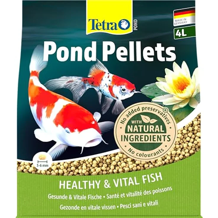 Tetra Pond Pellets, Fischfutter für alle Teichfische, 4 L Beutel, unterstützt gesunde Fische und klares Wasser – Bild 1