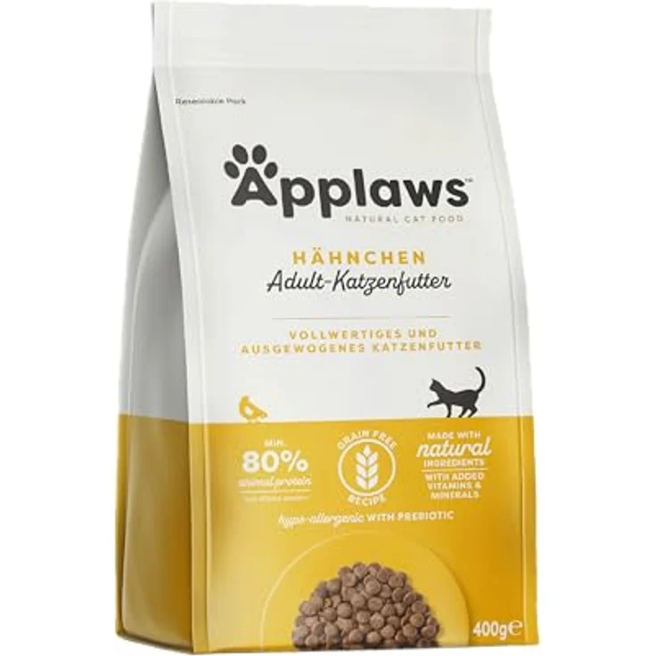 Applaws Adult Huhn, Katzen-Trockenfutter mit hohem Fleischanteil, 400 g, getreidefrei und mit Omega-3-Fettsäuren – Bild 1
