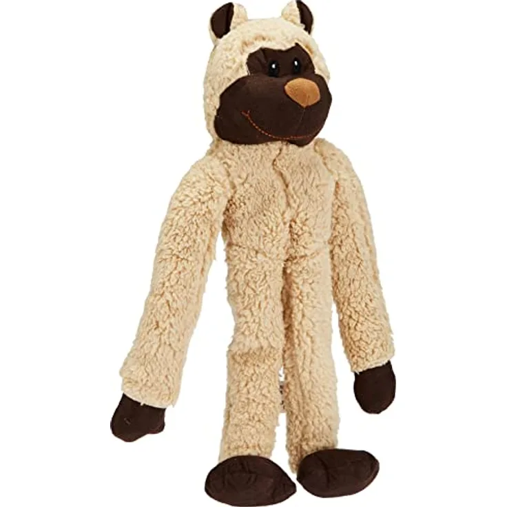 All for Paws Kuschelfloppers, Hundespielzeug aus weichem Wildlederimitat und Lammplüsch mit Quietscher und verknotetem Seil
