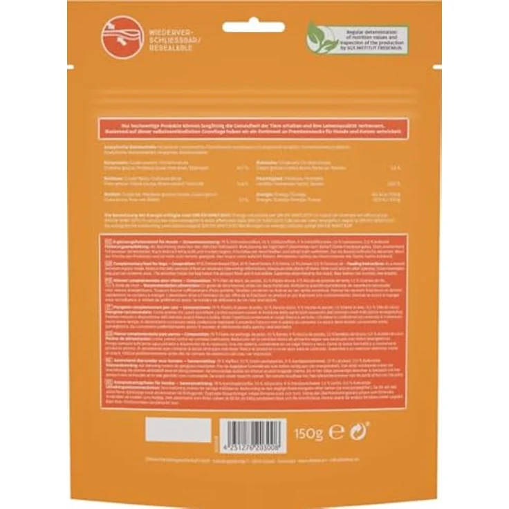 Dokas Hühnerbrust-Würfel mit Süsskartoffel, Leinsamen und Kokosöl, getreidefreier Hundesnack für ausgewachsene Hunde, 150g – Bild 4