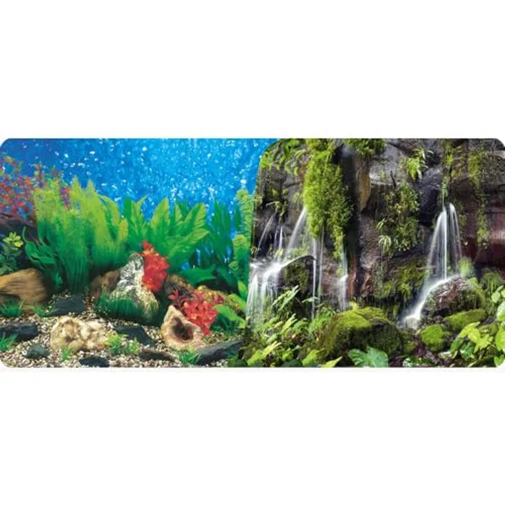 Reptiles-Planet Poster Waterfall Aquarium/Terrarium, Spritzwassergeschützt, 2-seitig, 15m Rolle, Höhe 50cm, lebendige Farben