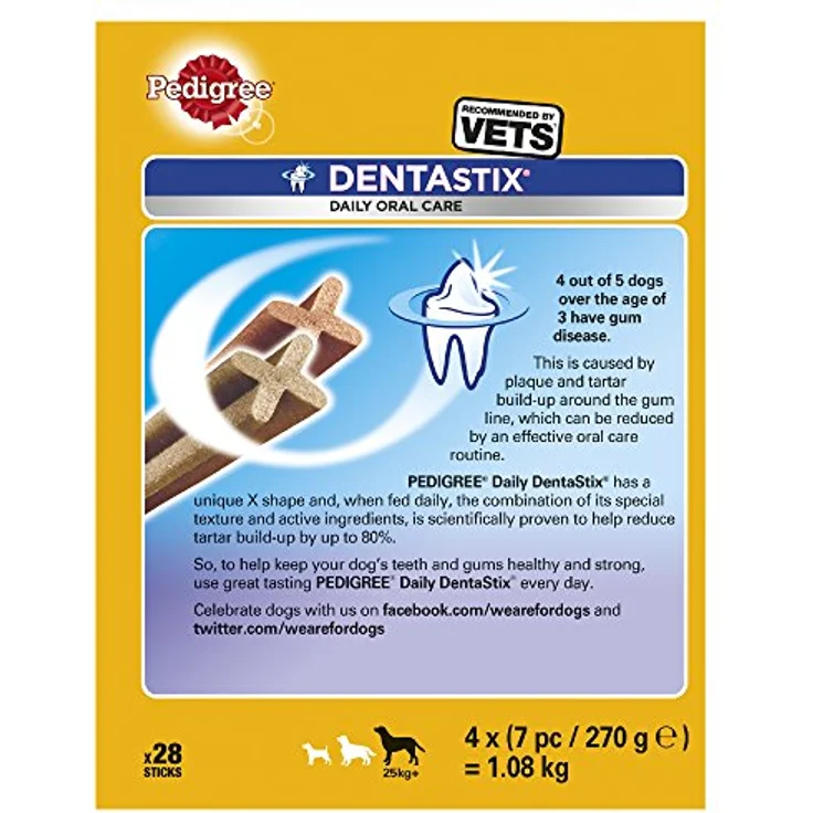 Pedigree Dentastix Kauspielzeug für Hunde ab 25 kg, 28 Stück, zur Reduzierung von Zahnsteinbildung um bis zu 80 %, fettarm und ohne Zuckerzusatz – Bild 4