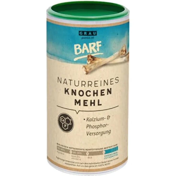 Grau Naturreines Knochenmehl 400g, natürliche Kalziumversorgung für Hunde, grau – Bild 3
