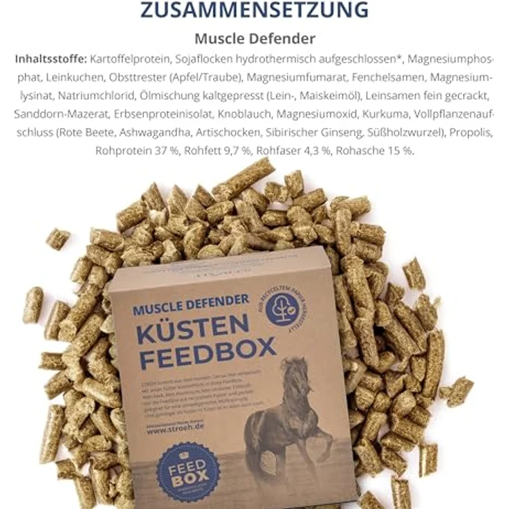 STRÖH MuscleDefender (5 kg) • Mineralfutter für Pferde mit Aminosäuren & Vitaminen für Muskelaufbau & Regeneration, getreidefrei, ohne Zucker – Bild 2