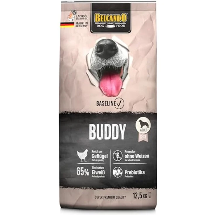 BELCANDO Baseline Buddy, Trockenfutter für Hunde, 12,5 kg, für ausgewachsene Hunde, mit Prebiotika für gesunde Darmflora, geeignet für alle Rassen – Bild 1