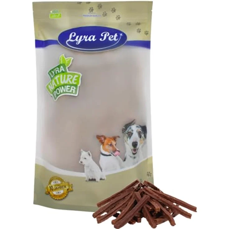 Lyra Pet® Pferdedörrfleisch Hundefutter Snack, 1 kg, fettarm, schonend getrocknet, Kausnack für Hunde, gut verträglich – Bild 1