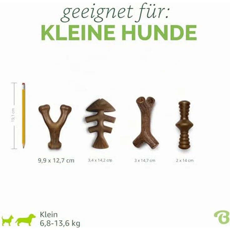 Benebone S 4er-Pack Hundespielzeug für aggressive Kauer, inkl. Speck-Werlenker, Ahornstab, Speck-Zaggler und Jack-Lachs-Fischgrätenmuster, für Hunde bis 30 lbs – Bild 4