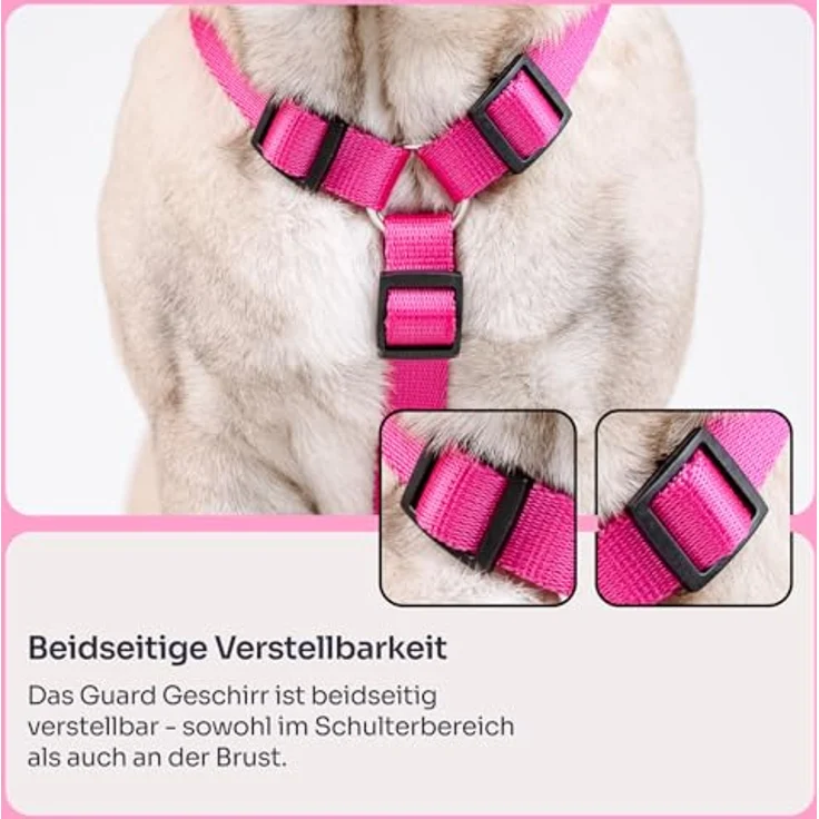 Chaba Guard Hundegeschirr, Anti-Zug & Würgen, 5-fach verstellbar, ergonomisches Design, Größe M, Fuschia – Bild 5