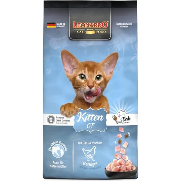 LEONARDO Kitten GF Katzenfutter, getreidefreies Trockenfutter mit frischem Geflügel für Kätzchen bis 1 Jahr, 7,5 kg
