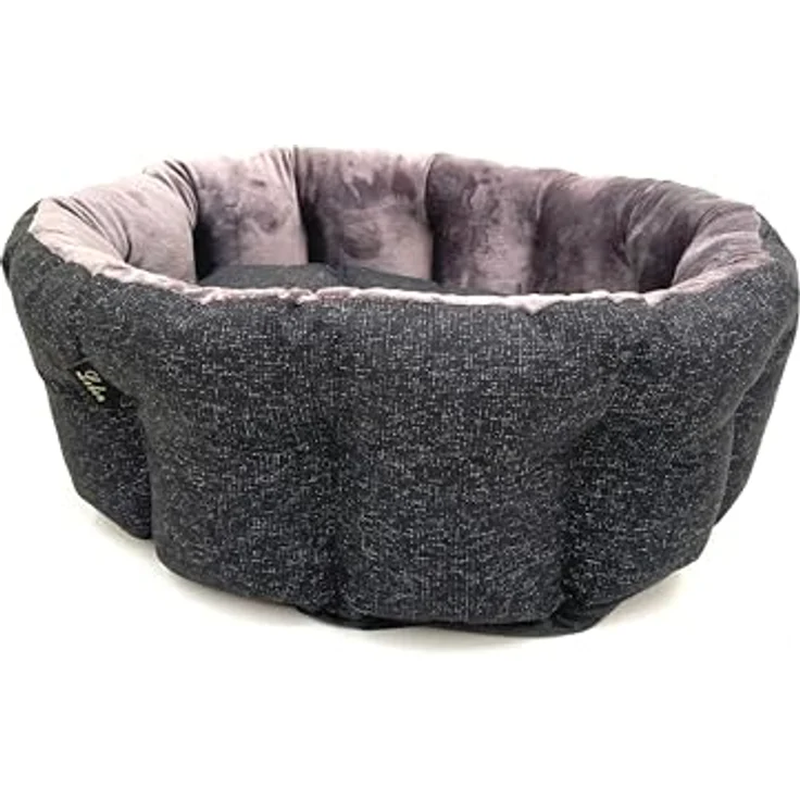 Lebon Hundebett Wilma, Hochwertig und Made in EU, 75x65x25cm, Kuschelweich, Hoher Rand, Waschbar, Bester Liegekomfort, Schwarz – Bild 4