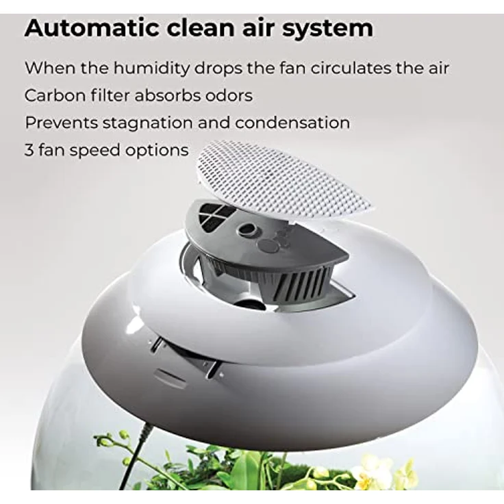 biOrb Terrarium AIR (60 l, Weiß), geschlossenes Mikroklima mit automatischer Luftfeuchtigkeitsregelung und intelligentem LED-Lichtzyklus – Bild 7