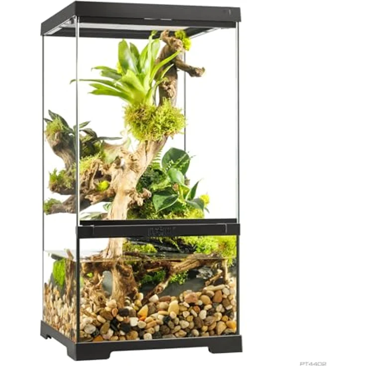Exo Terra Pro Paludarium Glasterrarium für Amphibien, 30x30x60 cm mit verschließbarer Fronttür und Edelstahl-Netzgitterdeckung – Bild 1