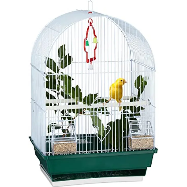 Relaxdays Vogelkäfig und Voliere, Innenbereich Käfig mit verstellbaren Sitzstangen und Hängeschaukel, herausnehmbarer Boden