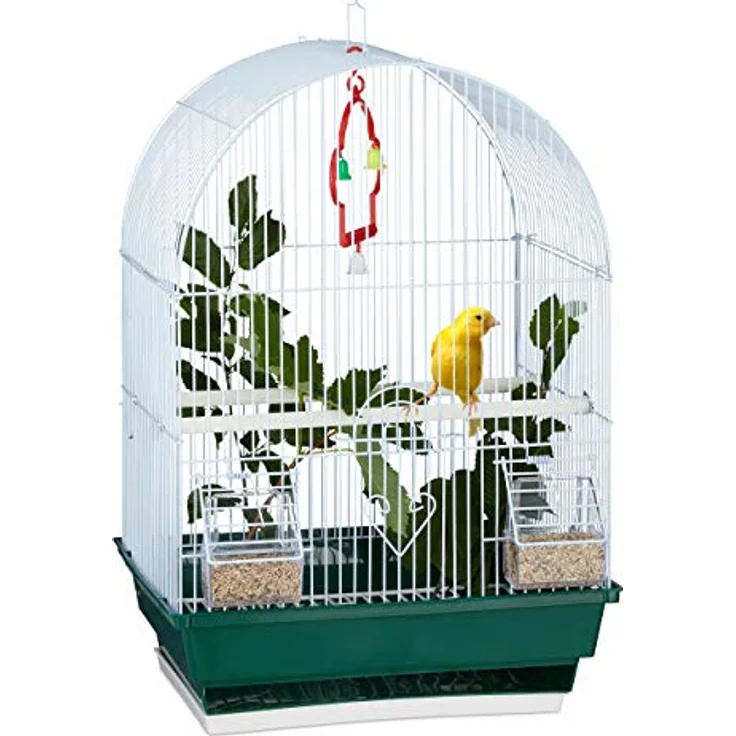 Relaxdays Vogelkäfig und Voliere, Innenbereich Käfig mit verstellbaren Sitzstangen und Hängeschaukel, herausnehmbarer Boden – Bild 1