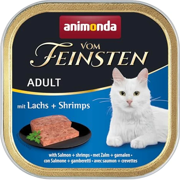 animonda vom Feinsten Adult mit Lachs + Shrimps, Getreidefreies Nassfutter für Katzen, 6x100g – Bild 3