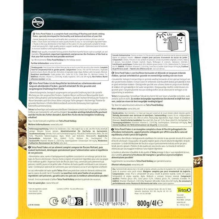 Tetra Pond Flakes 4 l, biologisch ausgewogenes Fischfutter für Teichfische, fördert Wachstum und Wasserqualität – Bild 9
