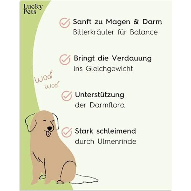 Lucky Pets Premium Magenpulver 275g, Ulmenrinde für Hunde, Made in Germany, sofort verzehrfertig, natürliche Rezeptur zur Unterstützung der Darmflora – Bild 3