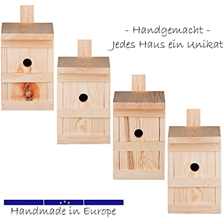 1x Nistkasten für Meisen & Kleinvögel - Vogelhaus aus Massivholz - 27x17x17cm – Bild 4