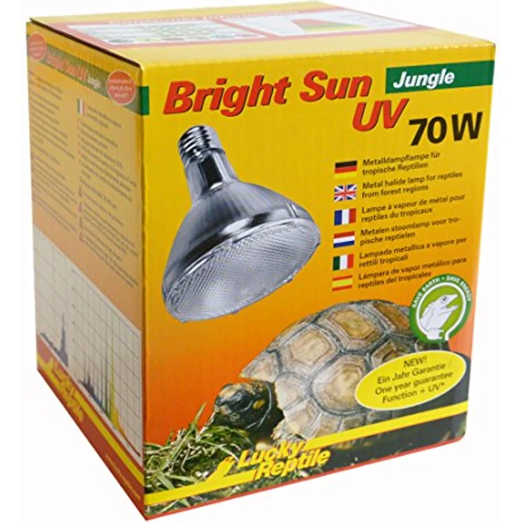 Lucky Reptile Bright Sun UV Jungle, 70 Watt Terrarium Lampe mit E27 Gewinde für tropische Reptilien – Bild 1