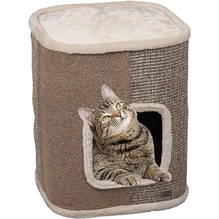 Flamingo KRATZTONNE George BEIGE S 40x40x49CM, Kratzbaum aus Polyresin – Bild 1