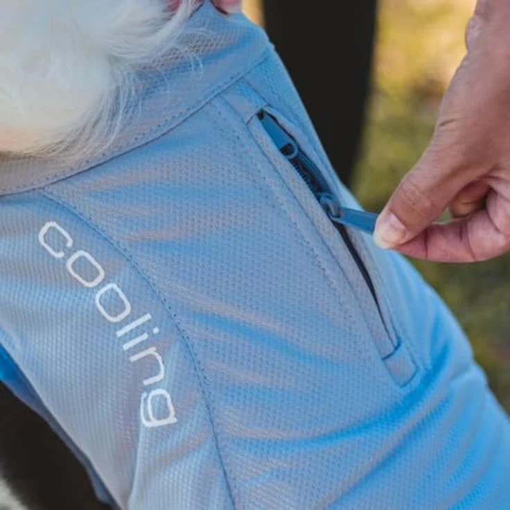 Kurgo Hundekühlweste - Sommer-Kühljacke mit Reflektierenden Akzenten, Grau, Größe L – Bild 4