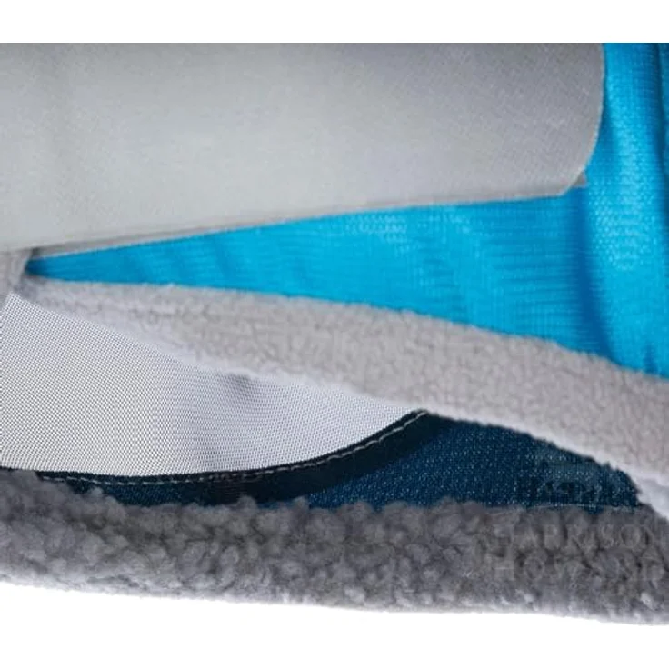Harrison Howard CareMaster Pro Luminous Pferde Fliegenmaske, UV-Schutz, Fleece-Polsterung mit Ohrenschutz, Dresden Blau, Vollblut (M) – Bild 4