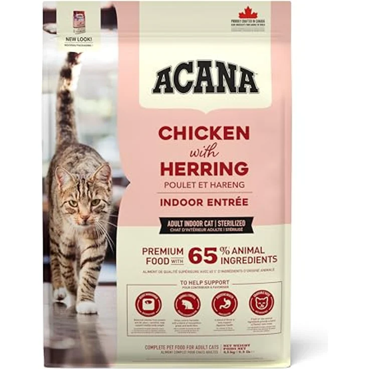 ACANA Indoor ENTRÉE CAT, 4,5 KG Katzenfutter für drinnen, reichhaltige Diät, braun – Bild 1