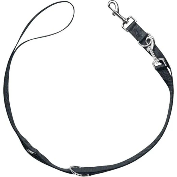 Hunter verstellbare Hundeführleine London, 3-Fach verstellbare Nylonleine, reißfestes Polyester, leicht und formstabil, anthrazit, Größe 10/200 – Bild 1
