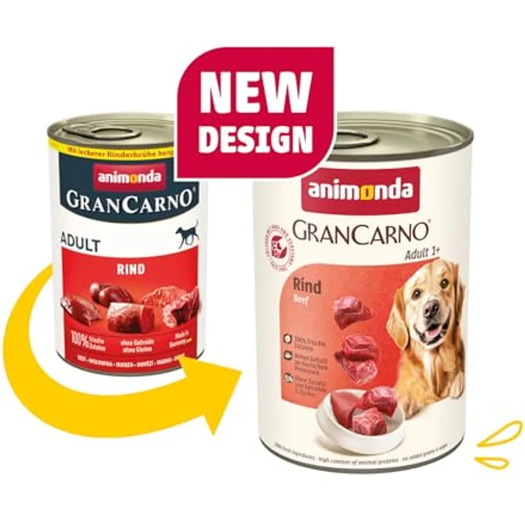 animonda GranCarno Hunde Nassfutter mit Rind pur, getreidefreies Hundenassfutter ohne Zucker, 6 x 400 g, für ausgewachsene Hunde, mit 100 % frischen, fleischlichen Zutaten – Bild 2