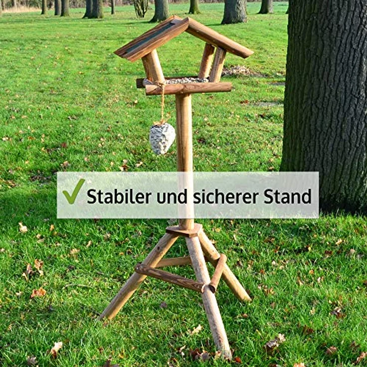 Zooprinz Stabiles wetterfestes stehendes Vogelhaus für Wildvögel, einfacher Aufbau aus Holz, ohne Ablage – Bild 5