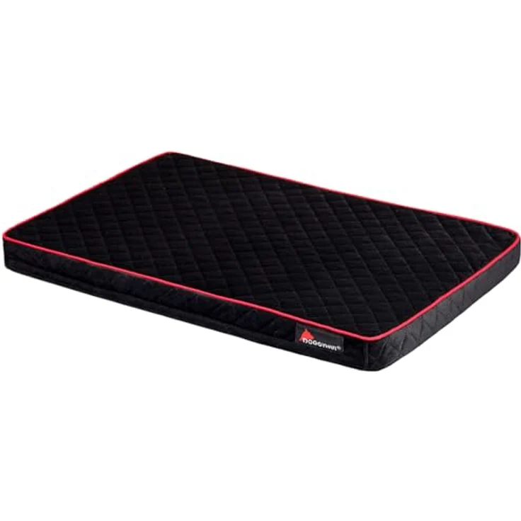 Tiggo Hundematratze Large für DOGGYHUT® Premium Hundeanhänger 80105, Maschinenwaschbarer Überzug, 5 cm Schaumstoffkern, Rutschfester Boden, Schwarz, 75 x 52 x 6 cm – Bild 1