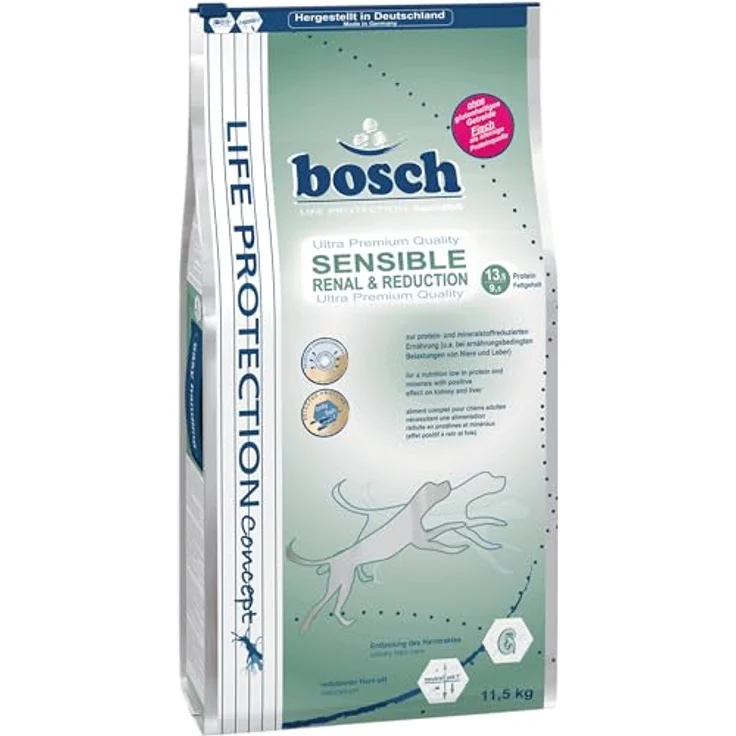Bosch Sensible Renal & Reduction, Hundefutter mit reduziertem Proteingehalt und speziell ausgewählten Proteinträgern, 11,5 kg – Bild 1