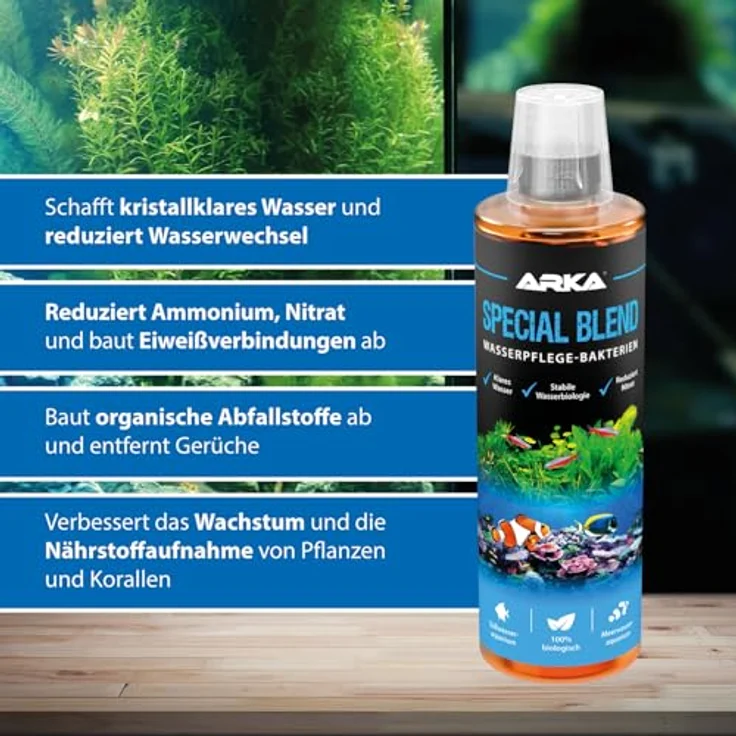 ARKA Aquarienbakterien 3785 ml – Hochleistungs-Bakterienmischung für klares Wasser, Nitratkontrolle & Geruchsstopp für Süß- & Meerwasser, große Becken – Bild 3