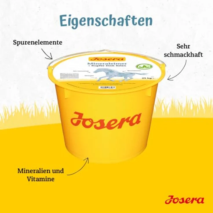 JOSERA Mineraleimer Pferd 25 kg, hohe Ausstattung an Kupfer, Zink und Selen für starke Knochen & Gelenke, mineralisches Futter ohne Gentechnik – Bild 5